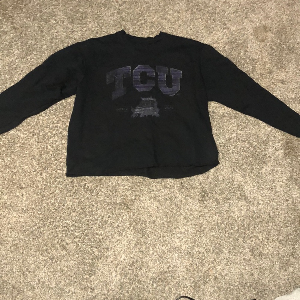Black sweatshirt TCU collage sweater